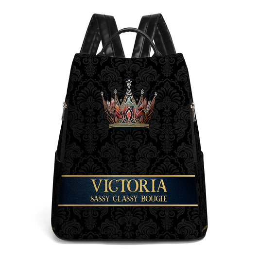 Queen Black - Mochila de cuero personalizada - DG005_BP