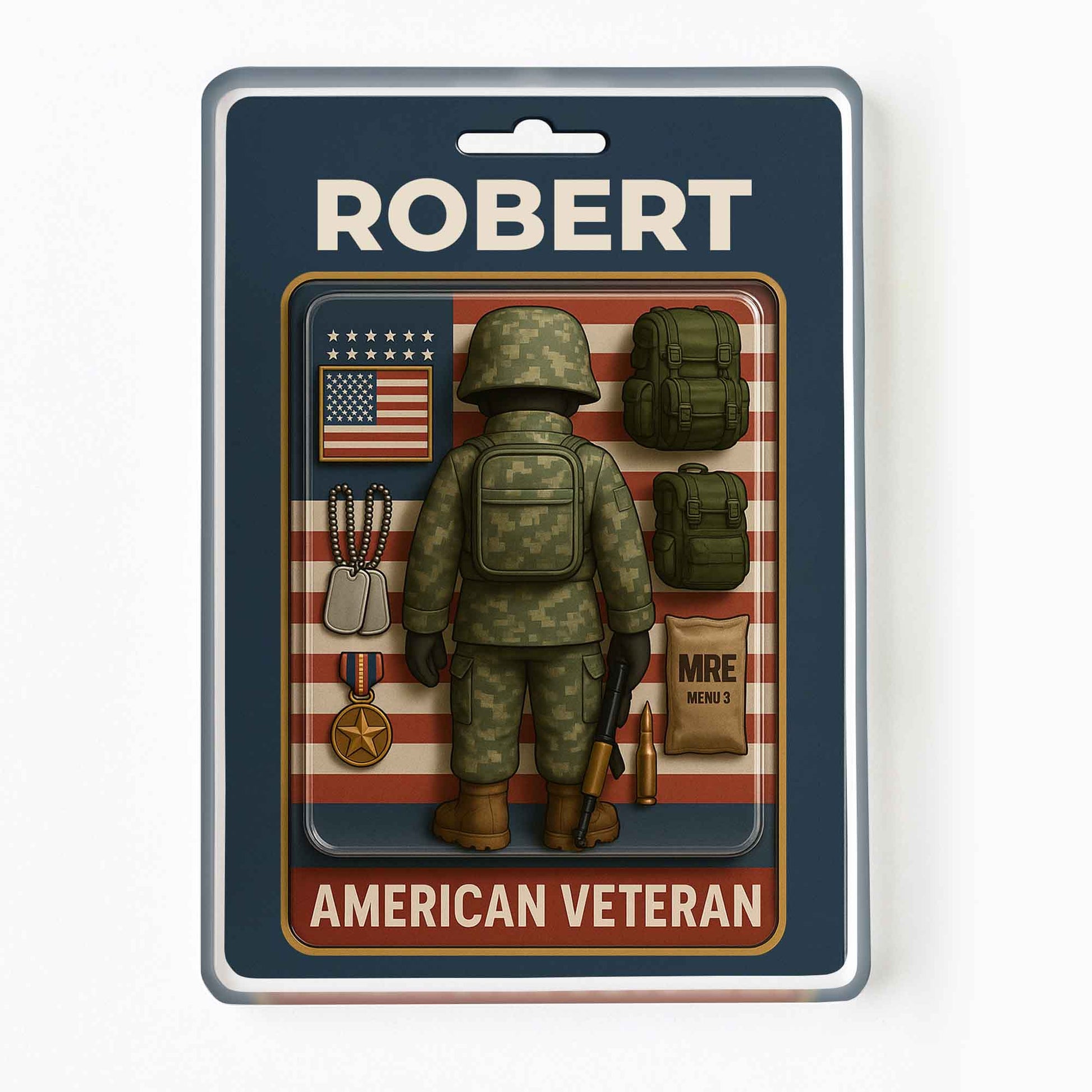 American Veteran, American Flag and Military Uniform