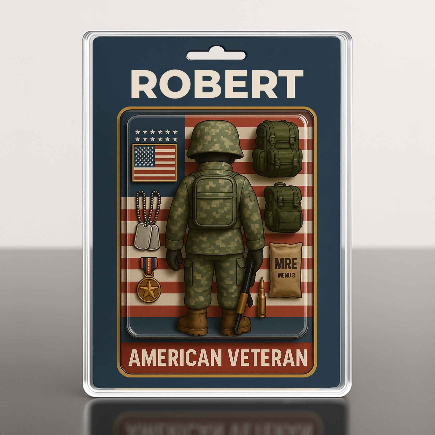 American Veteran, American Flag and Military Uniform