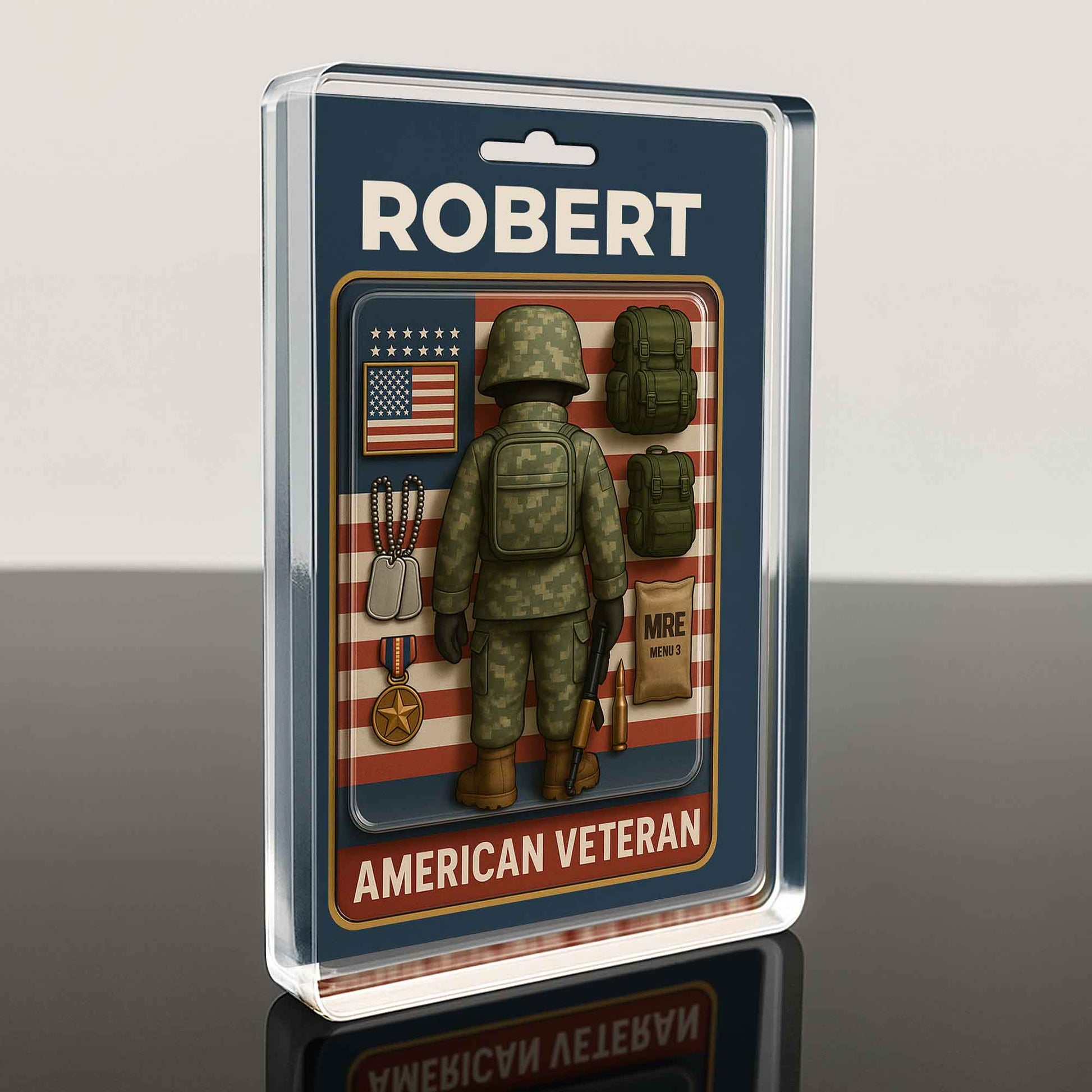 American Veteran, American Flag and Military Uniform