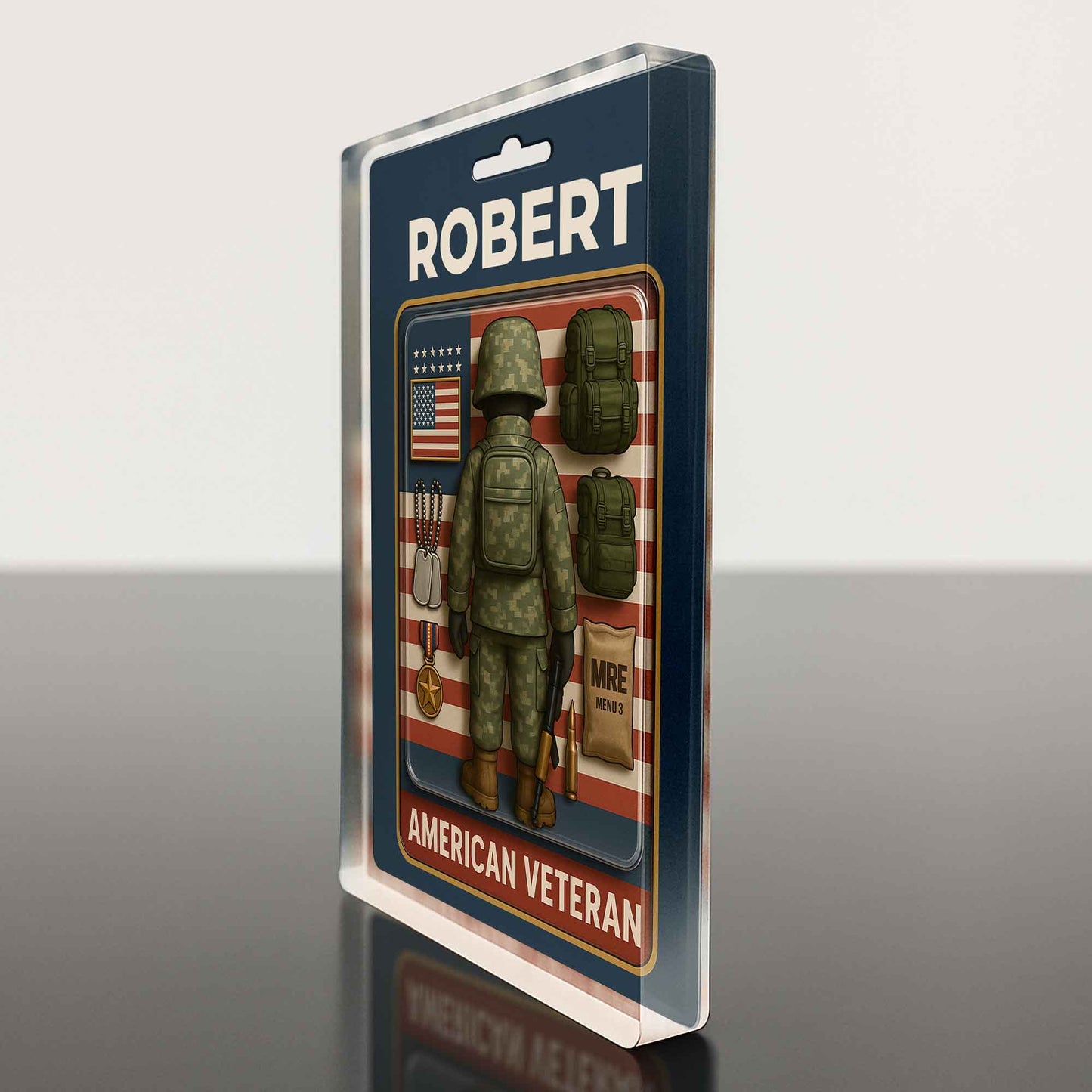 American Veteran, American Flag and Military Uniform