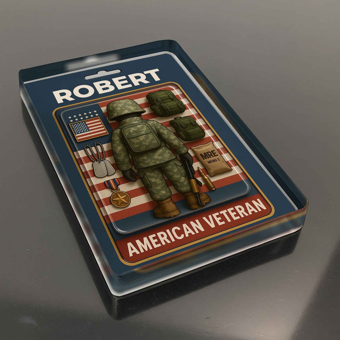 American Veteran, American Flag and Military Uniform