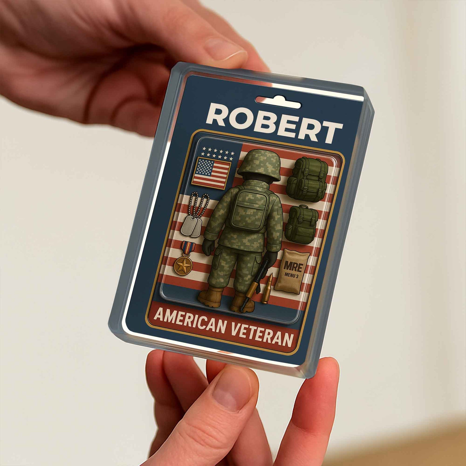 American Veteran, American Flag and Military Uniform