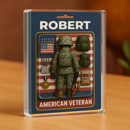 American Veteran, American Flag and Military Uniform