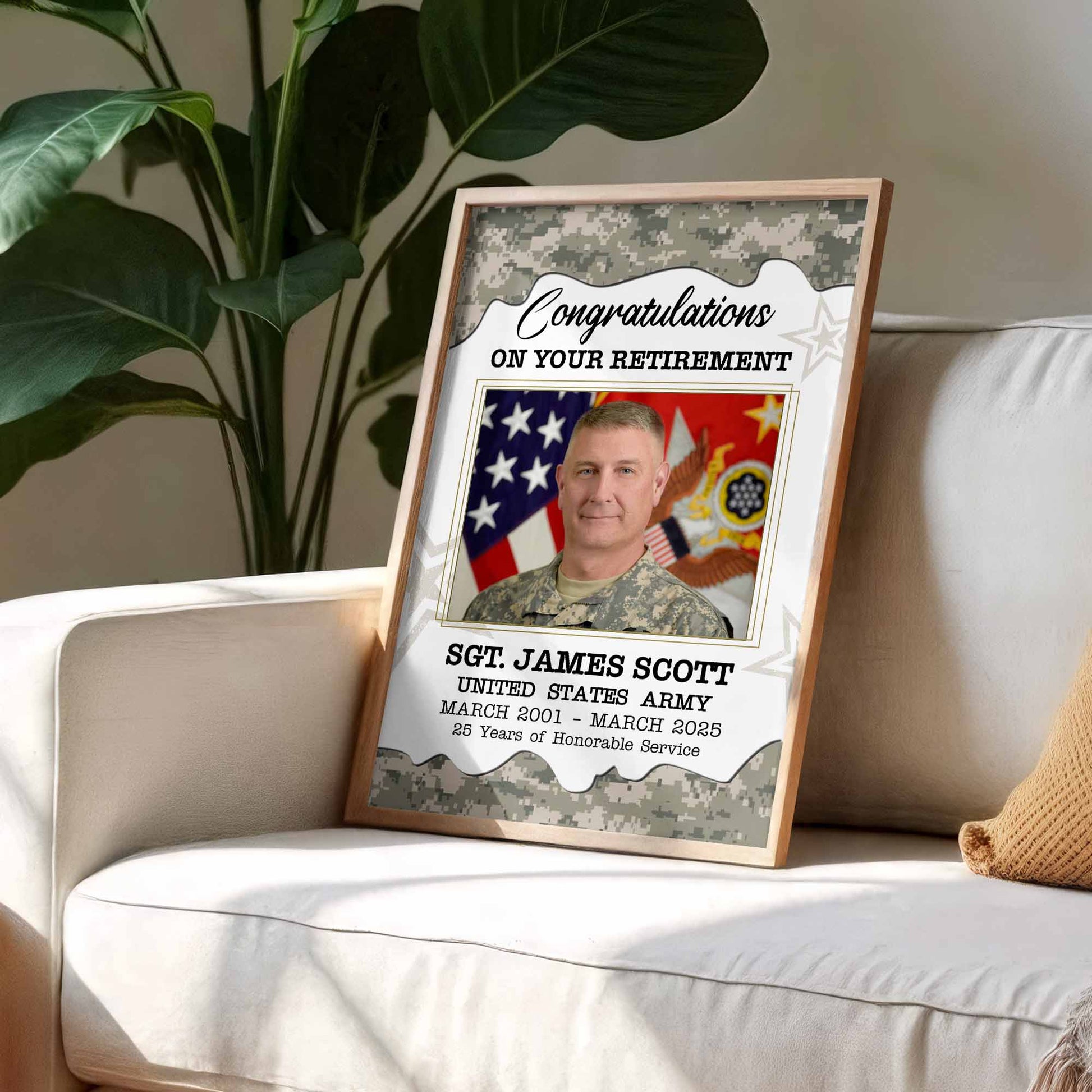 Congratulations On Your Retirement, American Flag And Military Medals