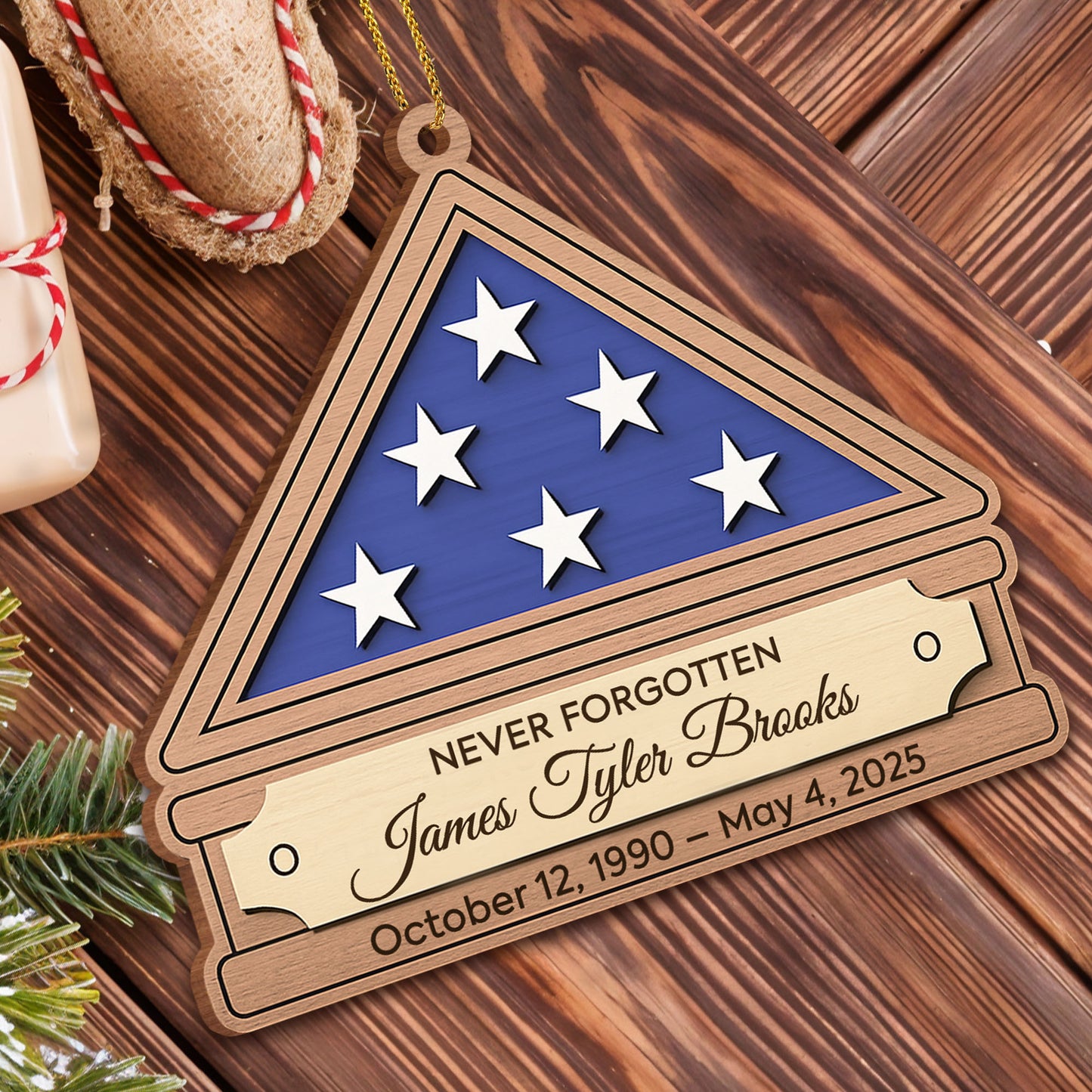 Never Forgotten Commemorative Ornament With Stars
