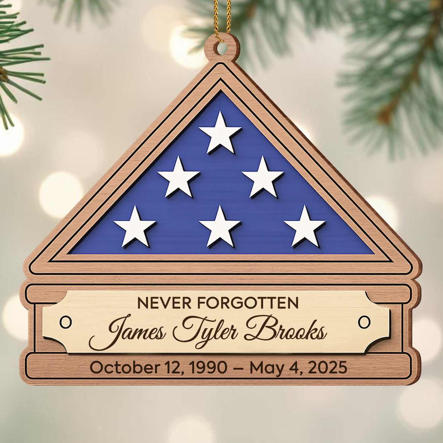 Never Forgotten Commemorative Ornament With Stars