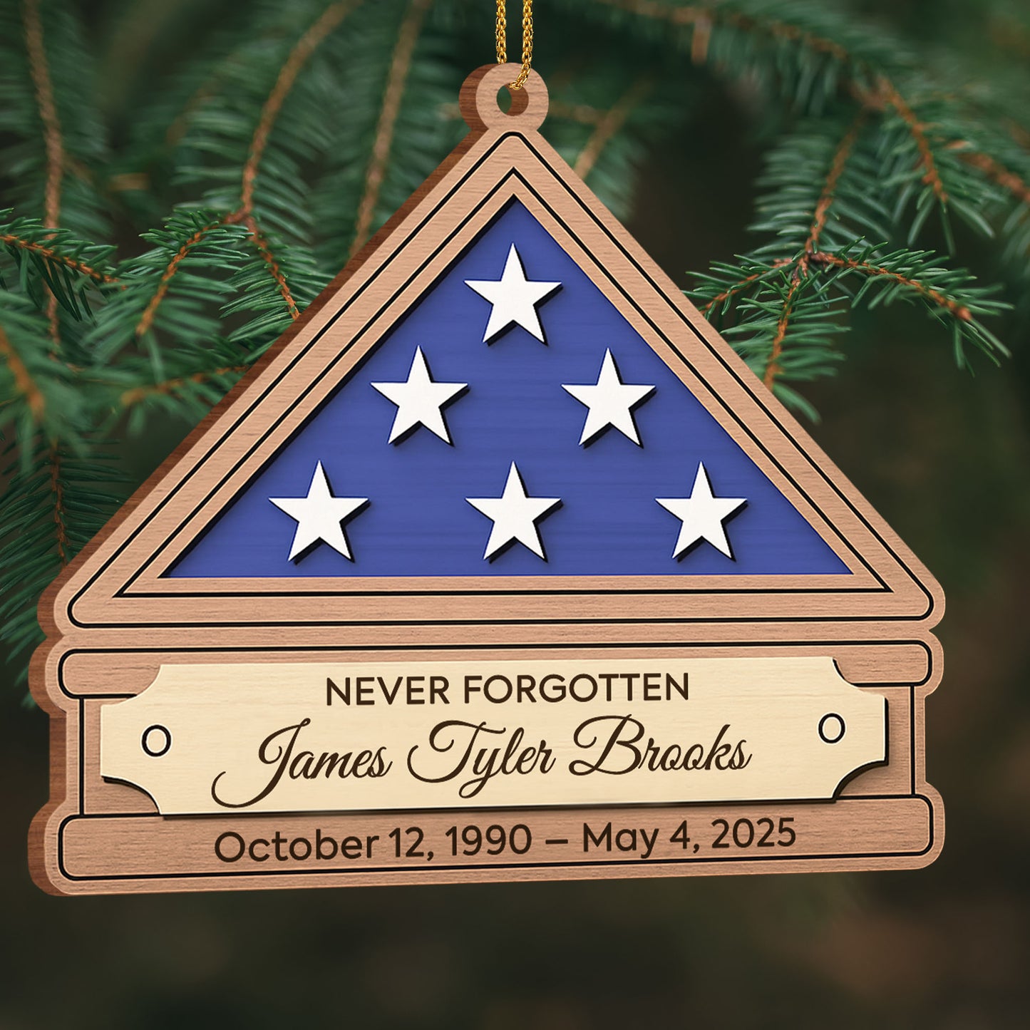 Never Forgotten Commemorative Ornament With Stars