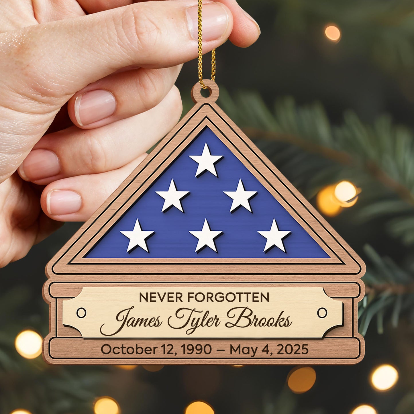 Never Forgotten Commemorative Ornament With Stars