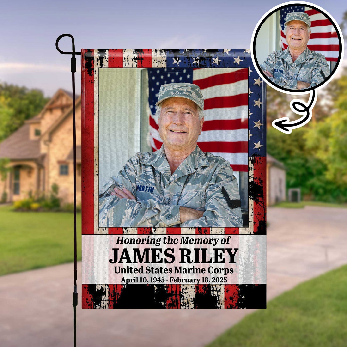 Honoring the Memory of United States Marine Corps, American Flag