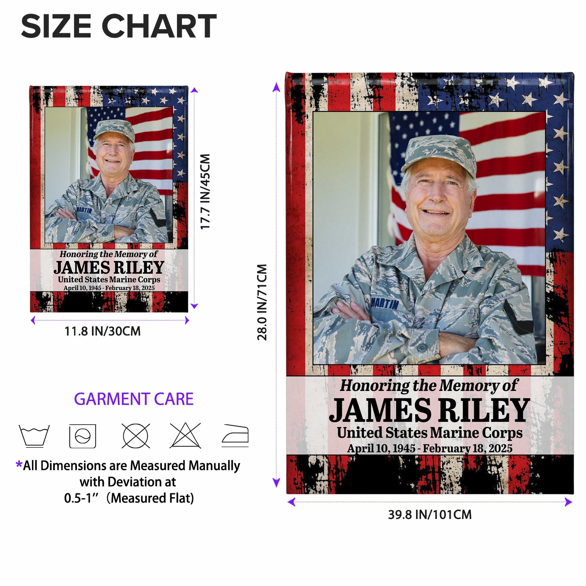 Honoring the Memory of United States Marine Corps, American Flag