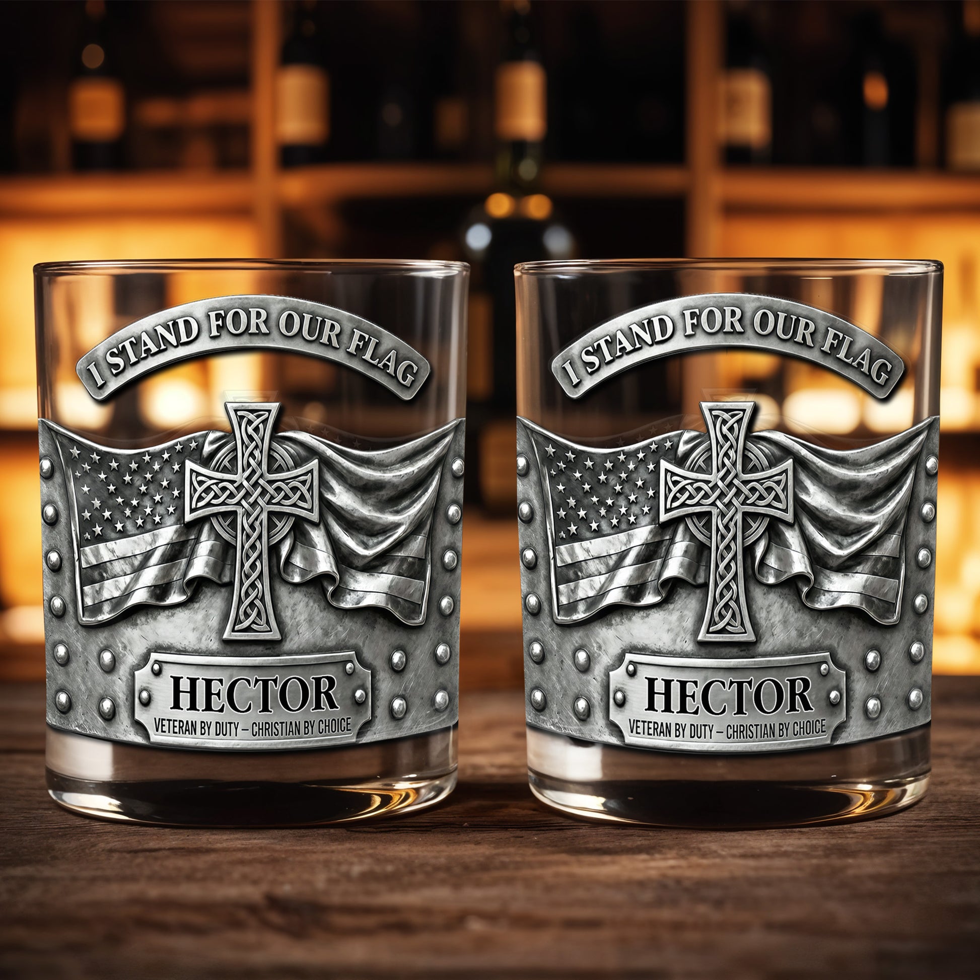 I Stand For Our Flag, Cross And Flag Design