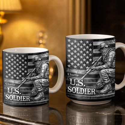 U.S. Soldier With American Flag