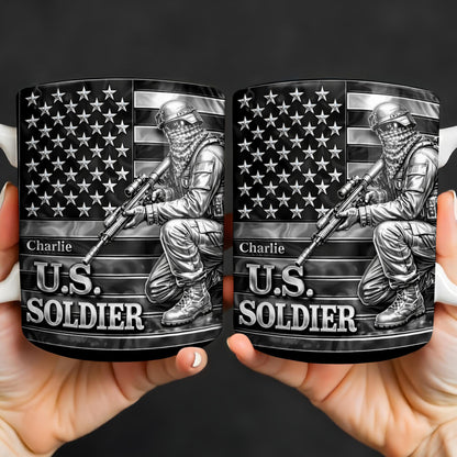 U.S. Soldier With American Flag