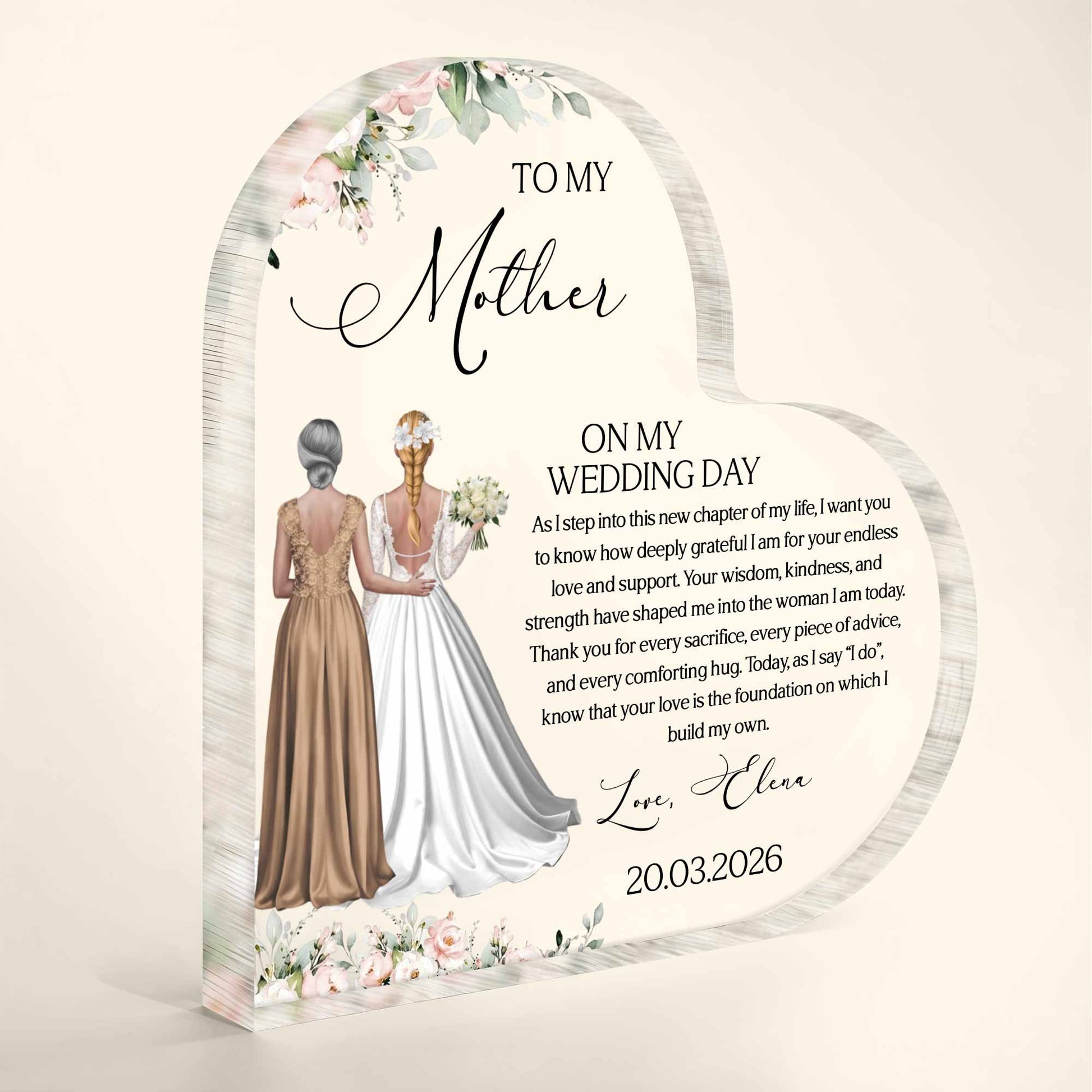 To My Mother On My Wedding Day, Two Women In Wedding Setting