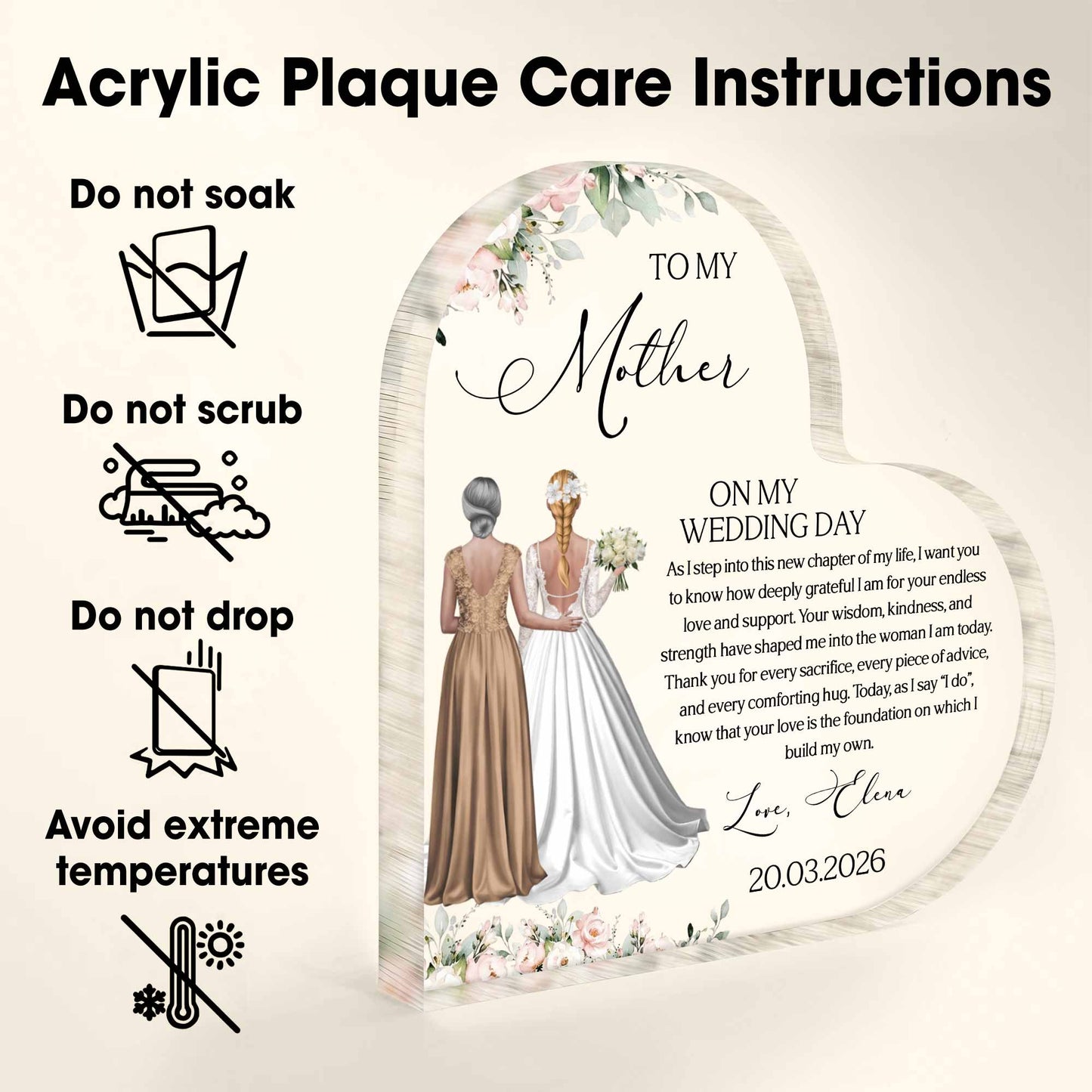 To My Mother On My Wedding Day, Two Women In Wedding Setting