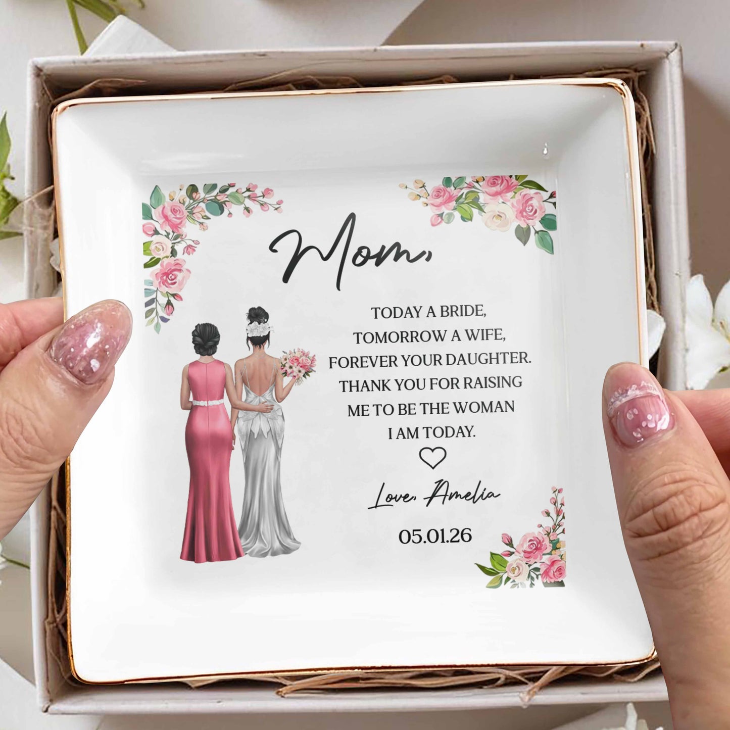 Today A Bride, Tomorrow A Wife, Forever Your Daughter, Flowers And Bridal Gowns