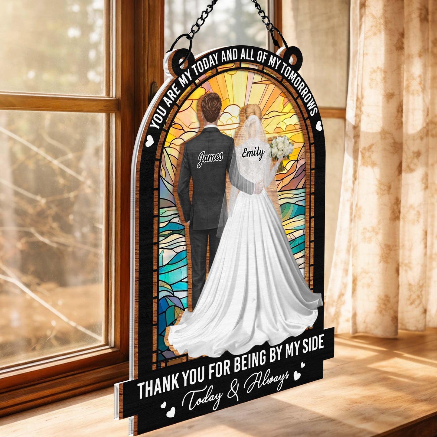 You Are My Today And All Of My Tomorrows, Couple And Stained Glass Design