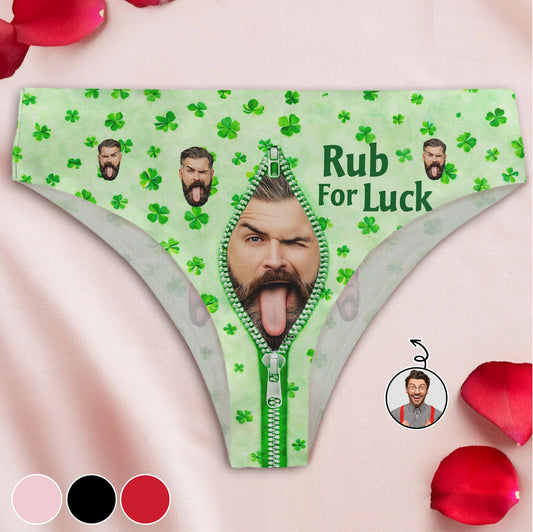 Rub For Luck Shamrocks And Custom Face Zipper