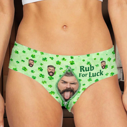 Rub For Luck Shamrocks And Custom Face Zipper