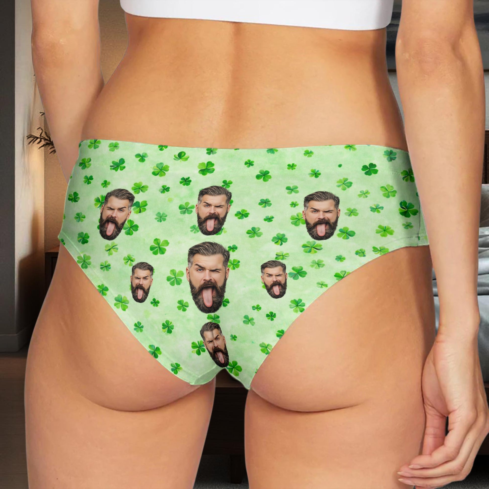 Rub For Luck Shamrocks And Custom Face Zipper