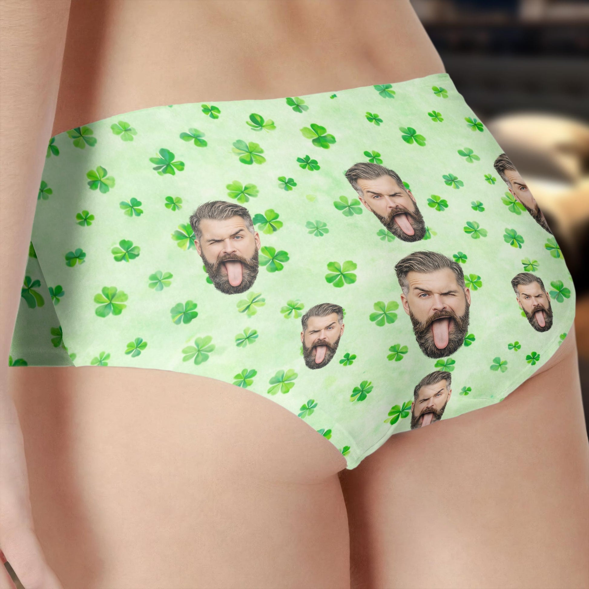 Rub For Luck Shamrocks And Custom Face Zipper