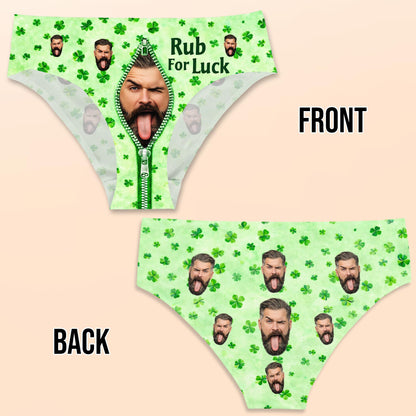 Rub For Luck Shamrocks And Custom Face Zipper