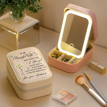 To My Beautiful Wife, Flower And Butterfly Design