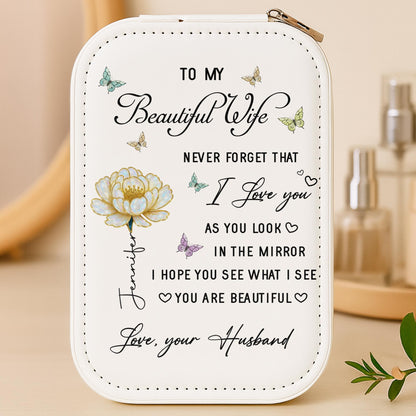 To My Beautiful Wife, Flower And Butterfly Design