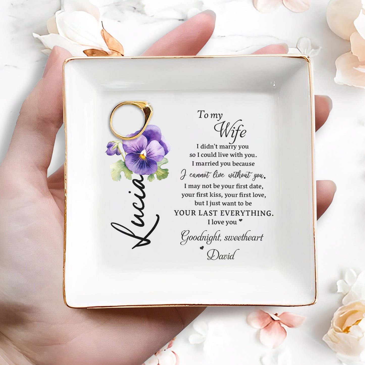 Cherish Every Moment Plain White Jewelry Dish