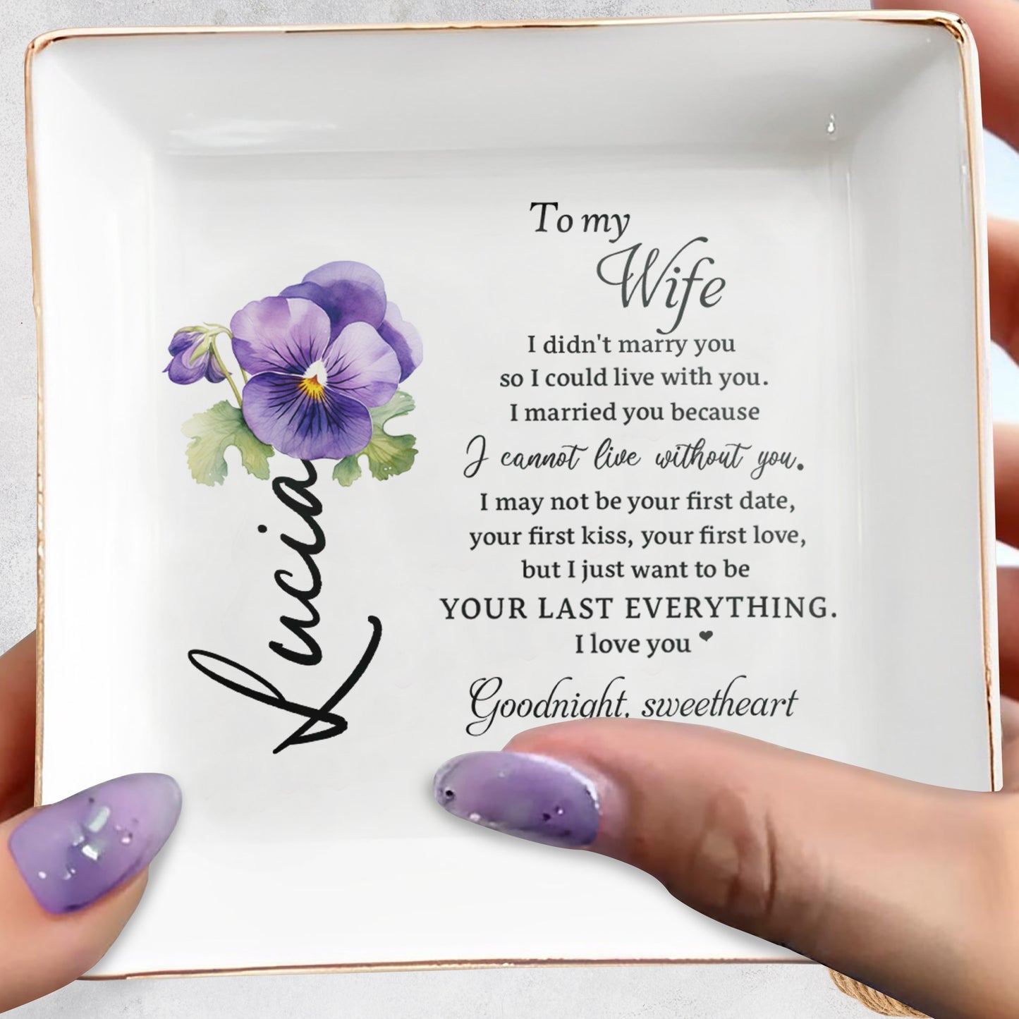 Cherish Every Moment Plain White Jewelry Dish