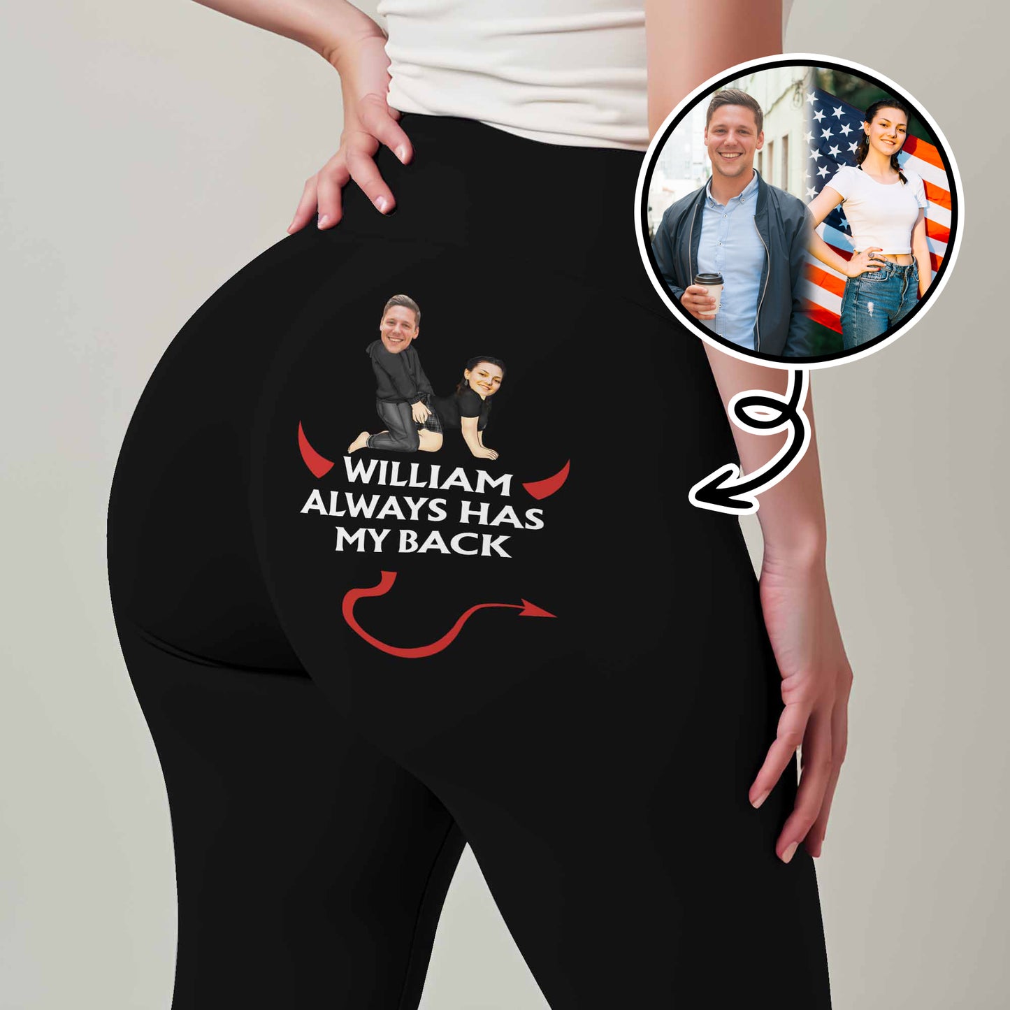 Toujours derrière moi, deux personnes assises dos à dos - Leggings personnalisés pour femme - WIF046_WLEG