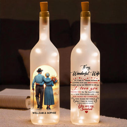 To My Wonderful Wife, Couple, Sunset And Flowers