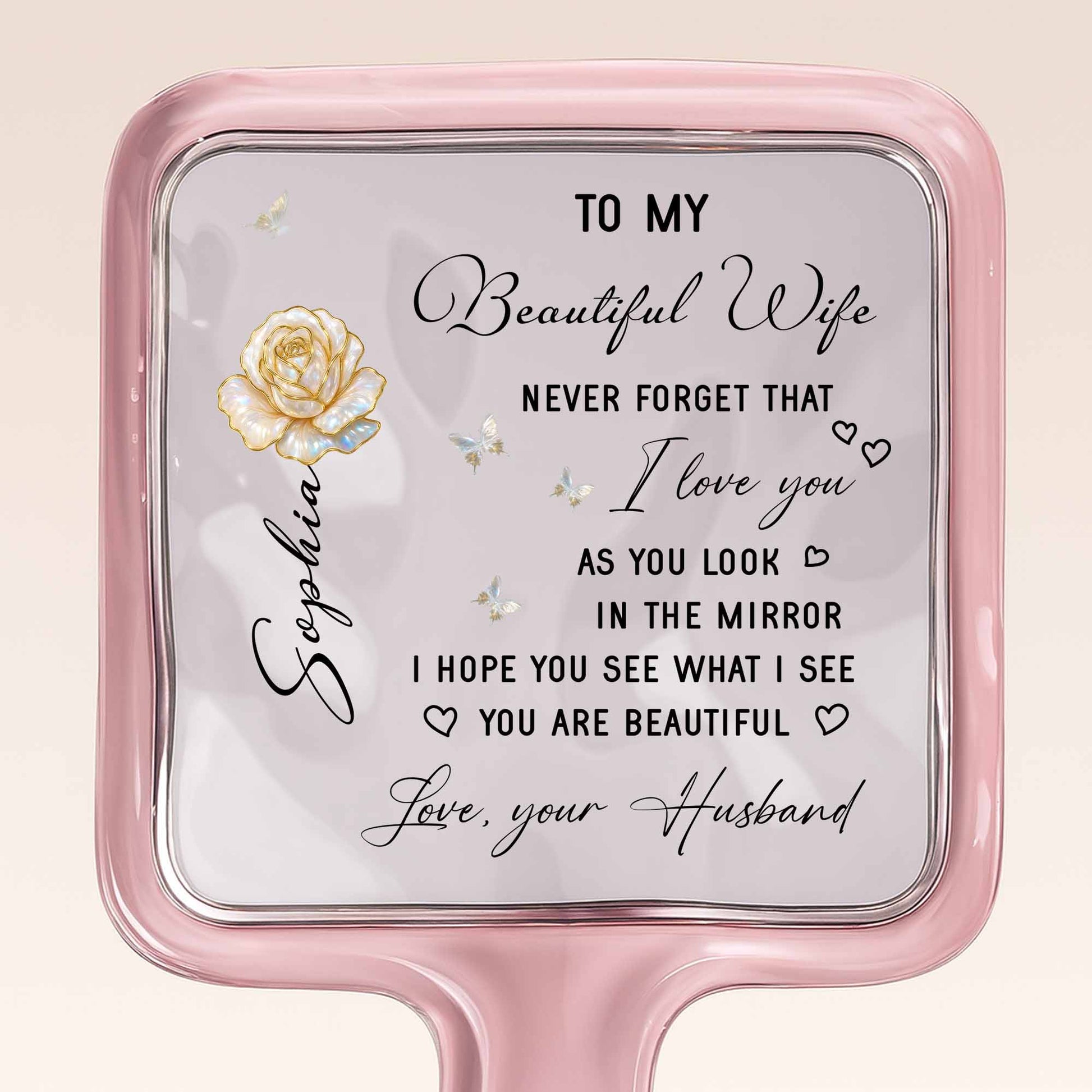 To My Beautiful Wife, Rose And Butterflies