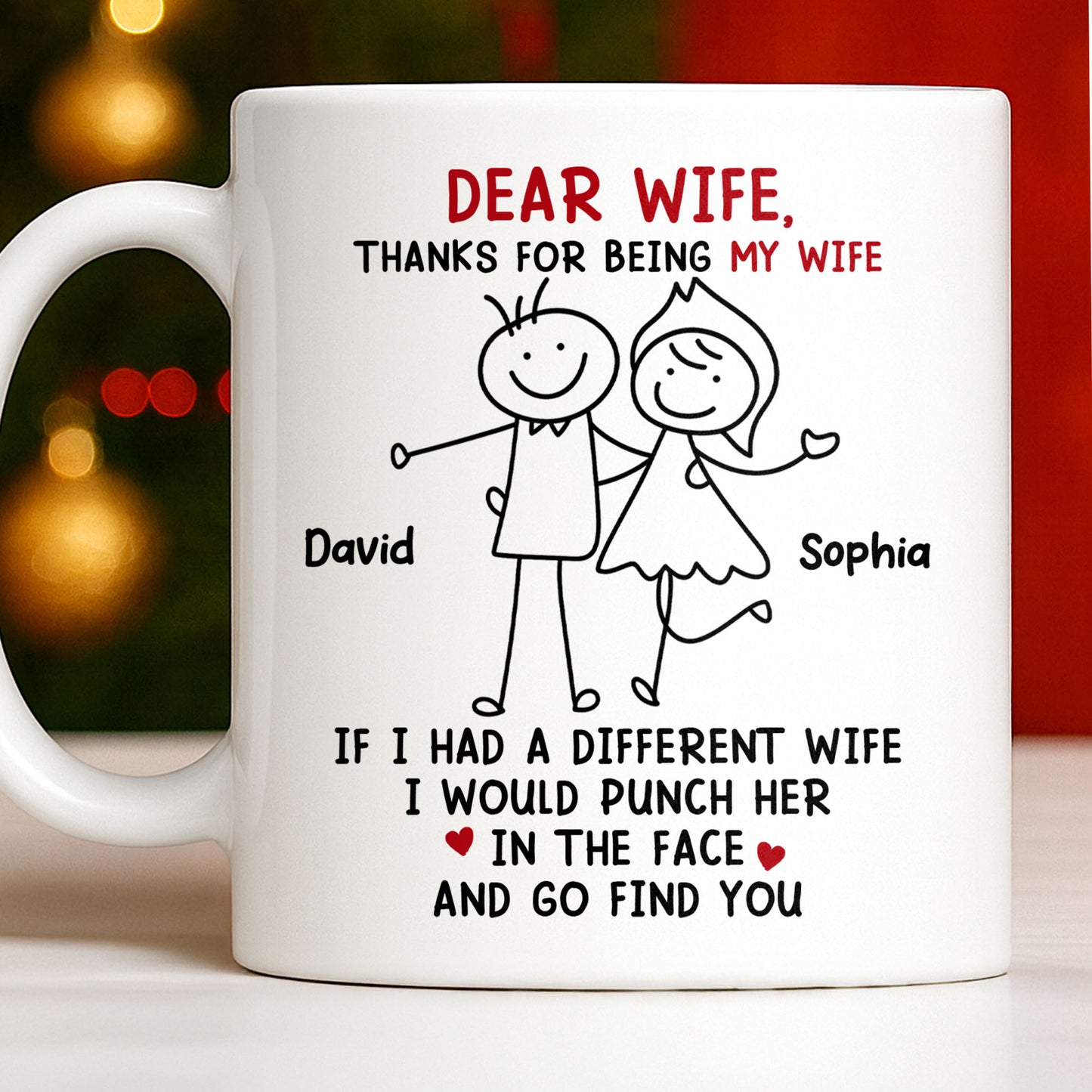 Dear Wife Thanks For Being My Wife, Stick Figures And Hearts