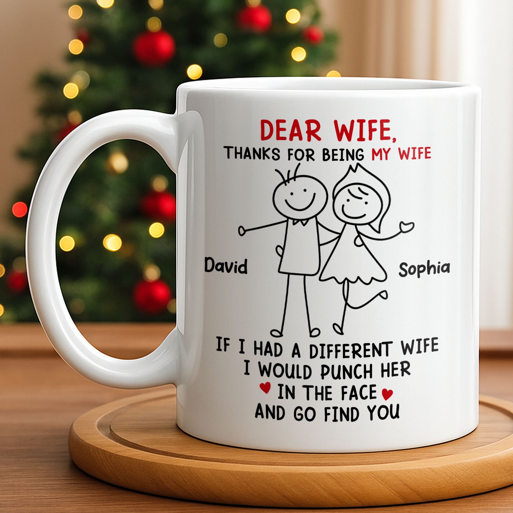 Dear Wife Thanks For Being My Wife, Stick Figures And Hearts