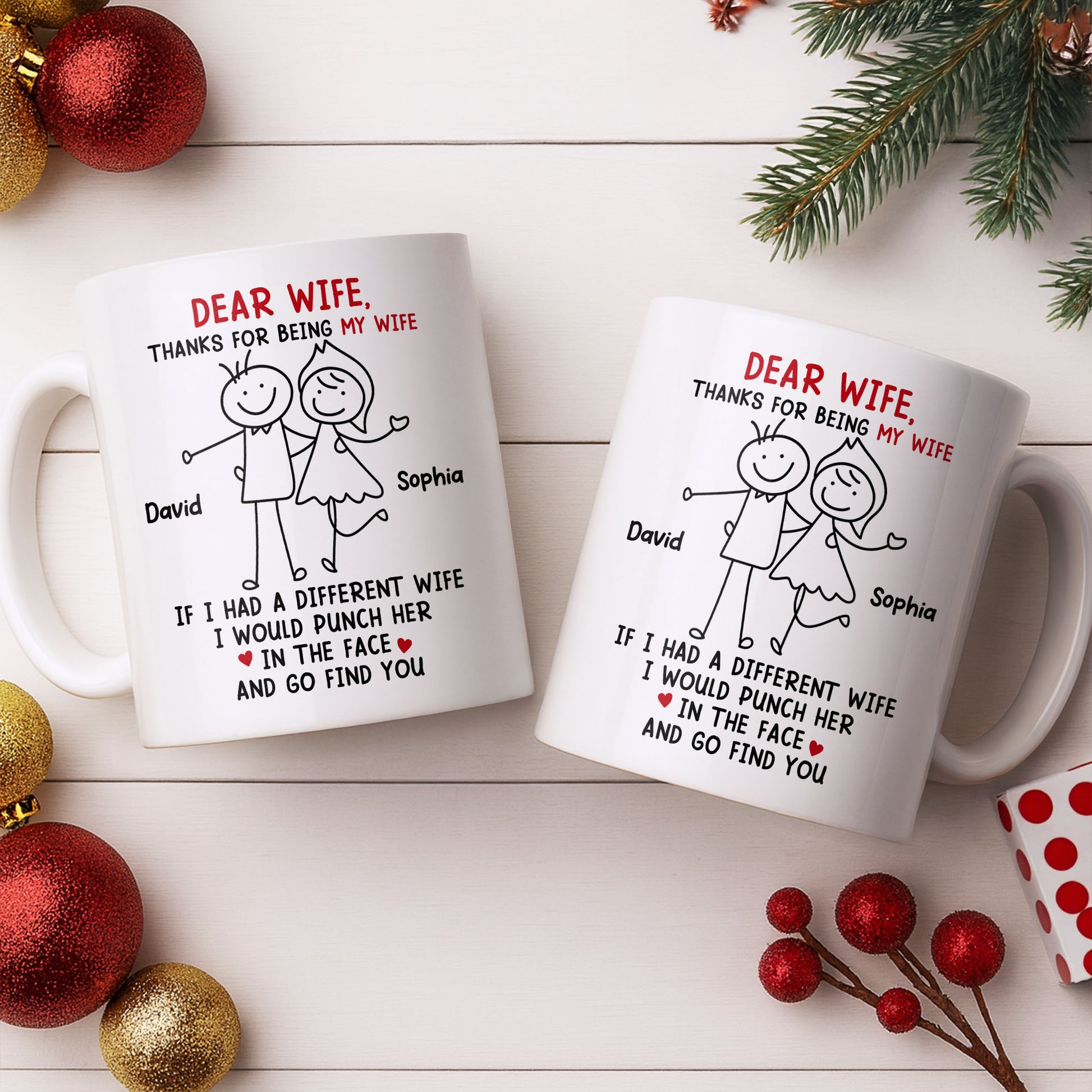 Dear Wife Thanks For Being My Wife, Stick Figures And Hearts