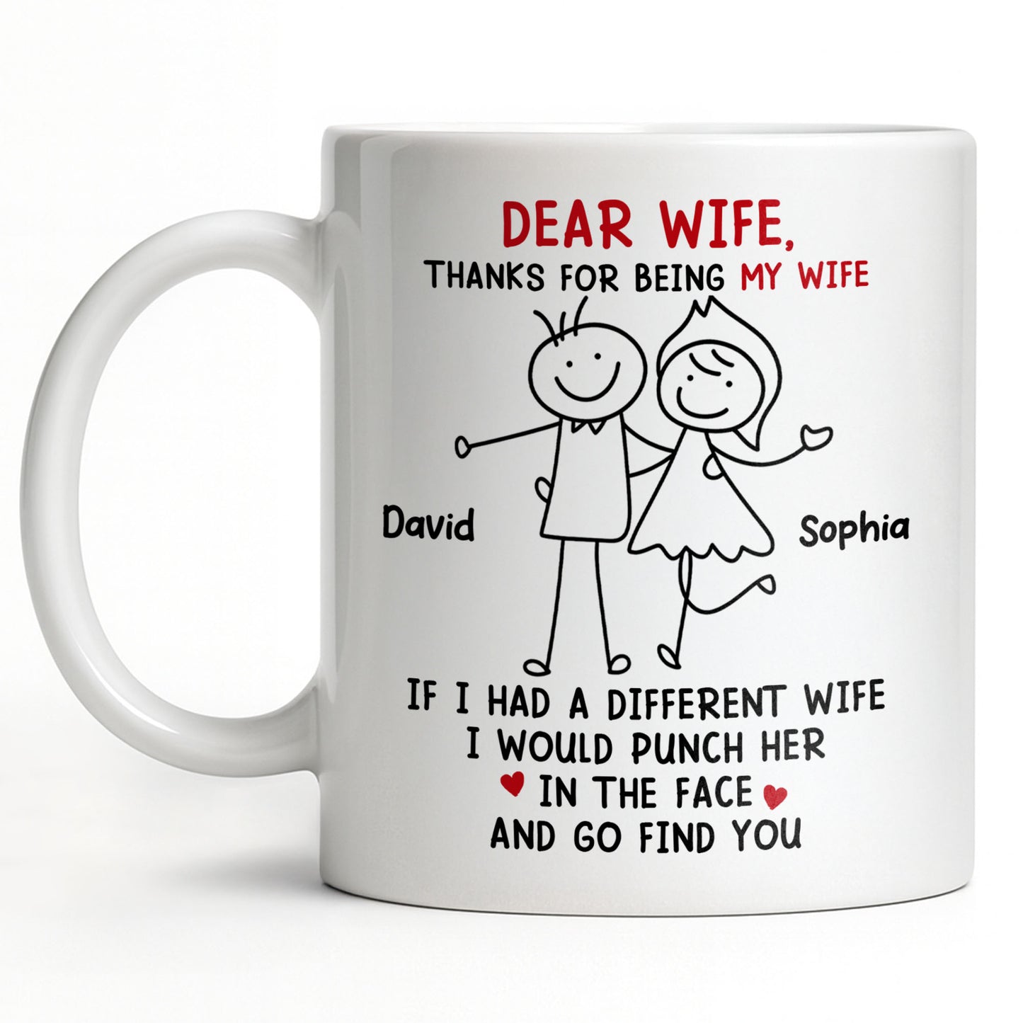 Dear Wife Thanks For Being My Wife, Stick Figures And Hearts