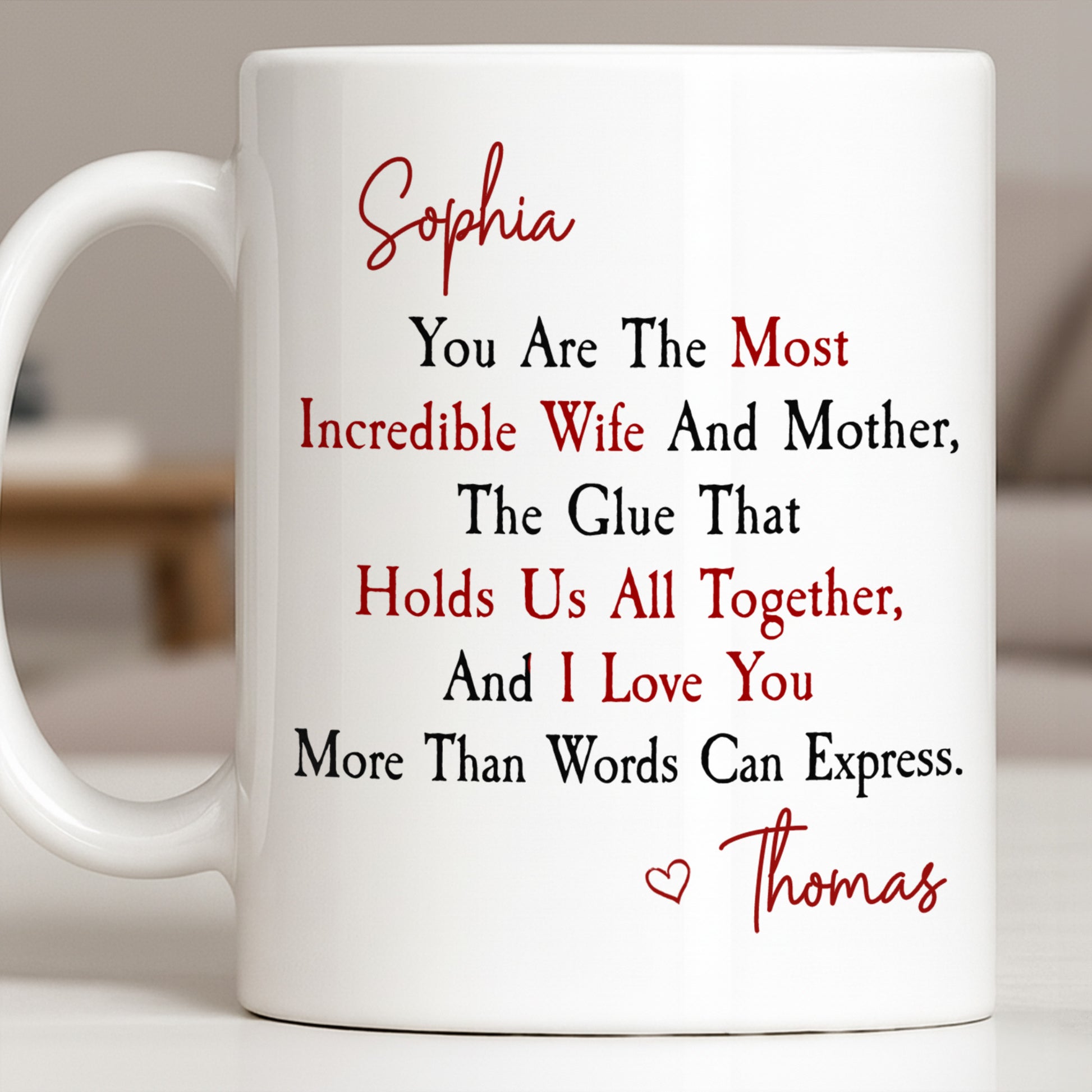 You Are The Most Incredible Wife And Mother Heart