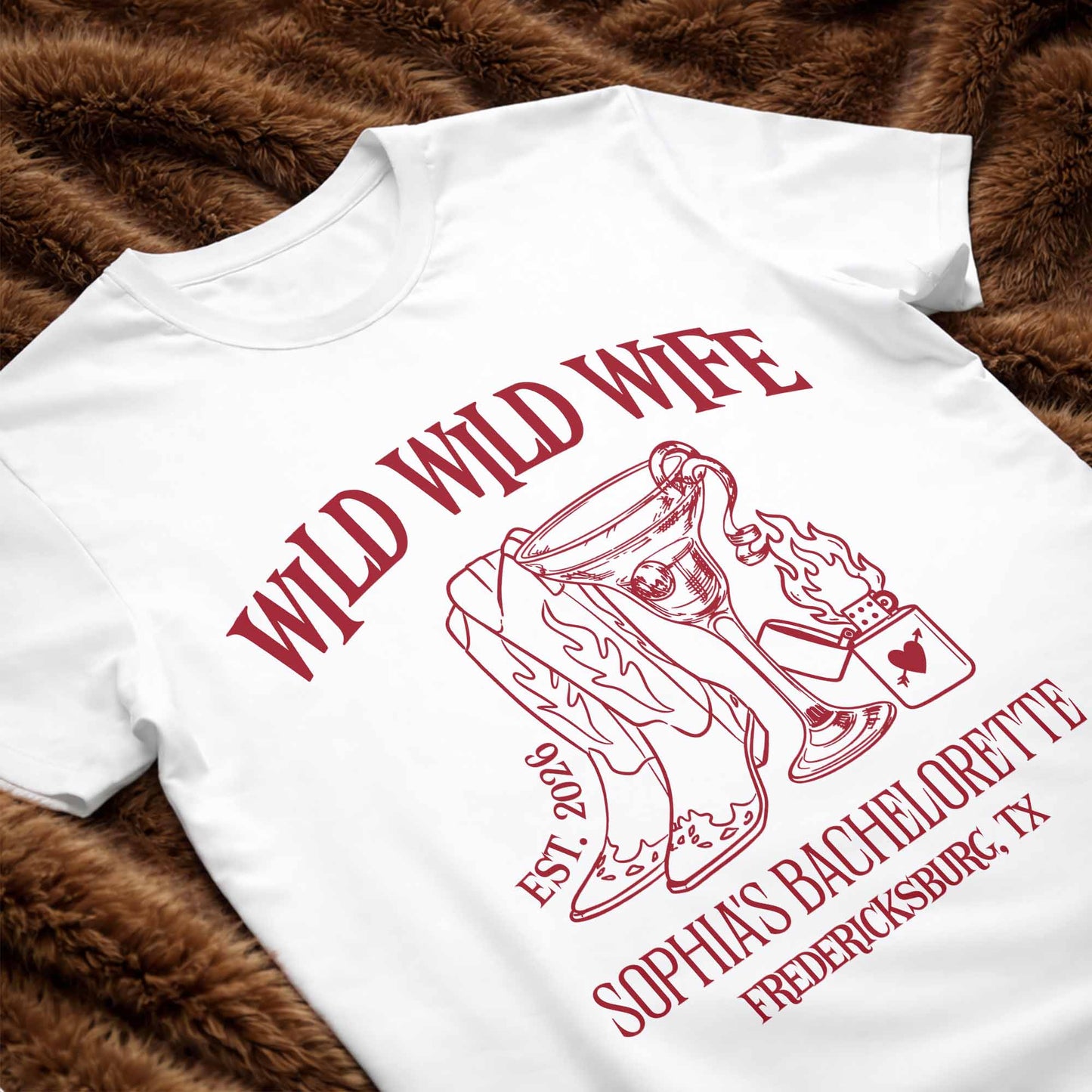 Wild Wild Wife Bachelorette With Cowboy Boots And Cocktail Glass - Personalized Custom Unisex T-shirt, Hoodie - WIF080_WBAS