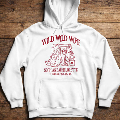 Wild Wild Wife Bachelorette With Cowboy Boots And Cocktail Glass - Personalized Custom Unisex T-shirt, Hoodie - WIF080_WBAS