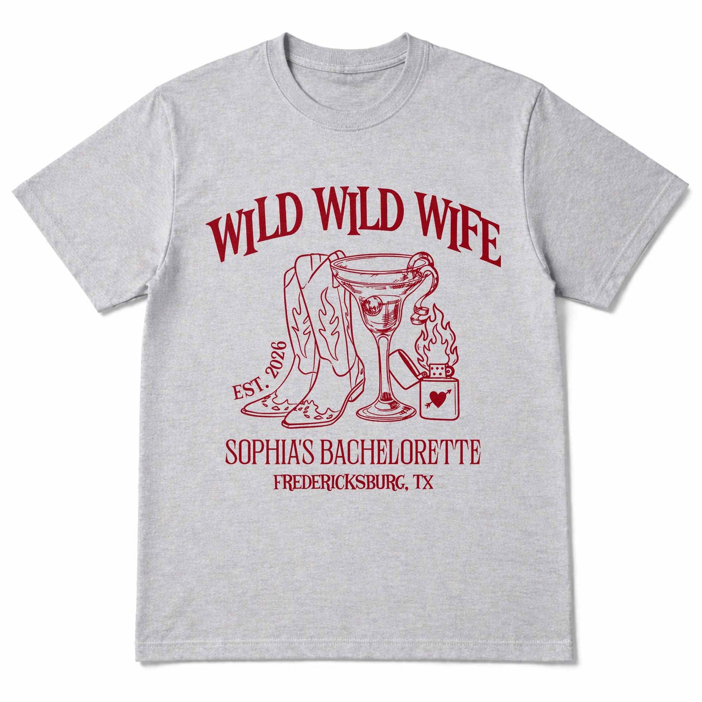 Wild Wild Wife Bachelorette With Cowboy Boots And Cocktail Glass - Personalized Custom Unisex T-shirt, Hoodie - WIF080_WBAS