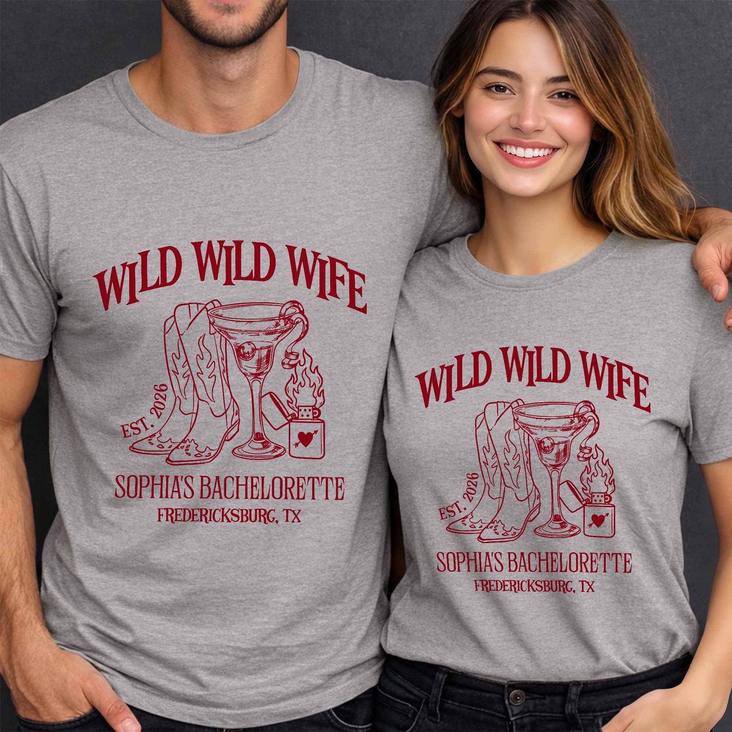 Wild Wild Wife Bachelorette With Cowboy Boots And Cocktail Glass - Personalized Custom Unisex T-shirt, Hoodie - WIF080_WBAS