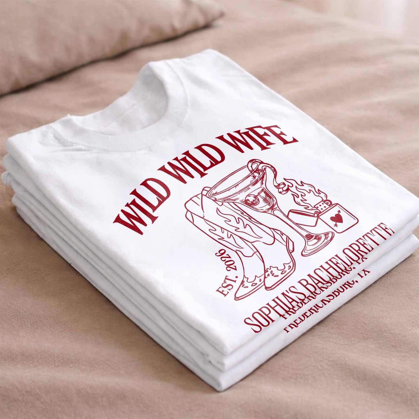 Wild Wild Wife Bachelorette With Cowboy Boots And Cocktail Glass - Personalized Custom Unisex T-shirt, Hoodie - WIF080_WBAS