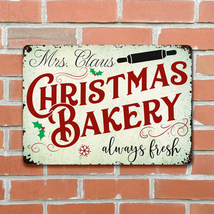 Christmas Bakery Always Fresh - Personalized Metal Sign - XMAS002_MSIGN