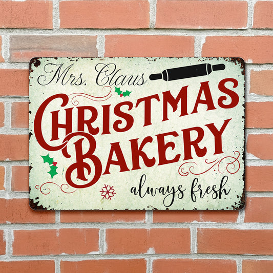 Christmas Bakery Always Fresh - Personalized Metal Sign - XMAS002_MSIGN