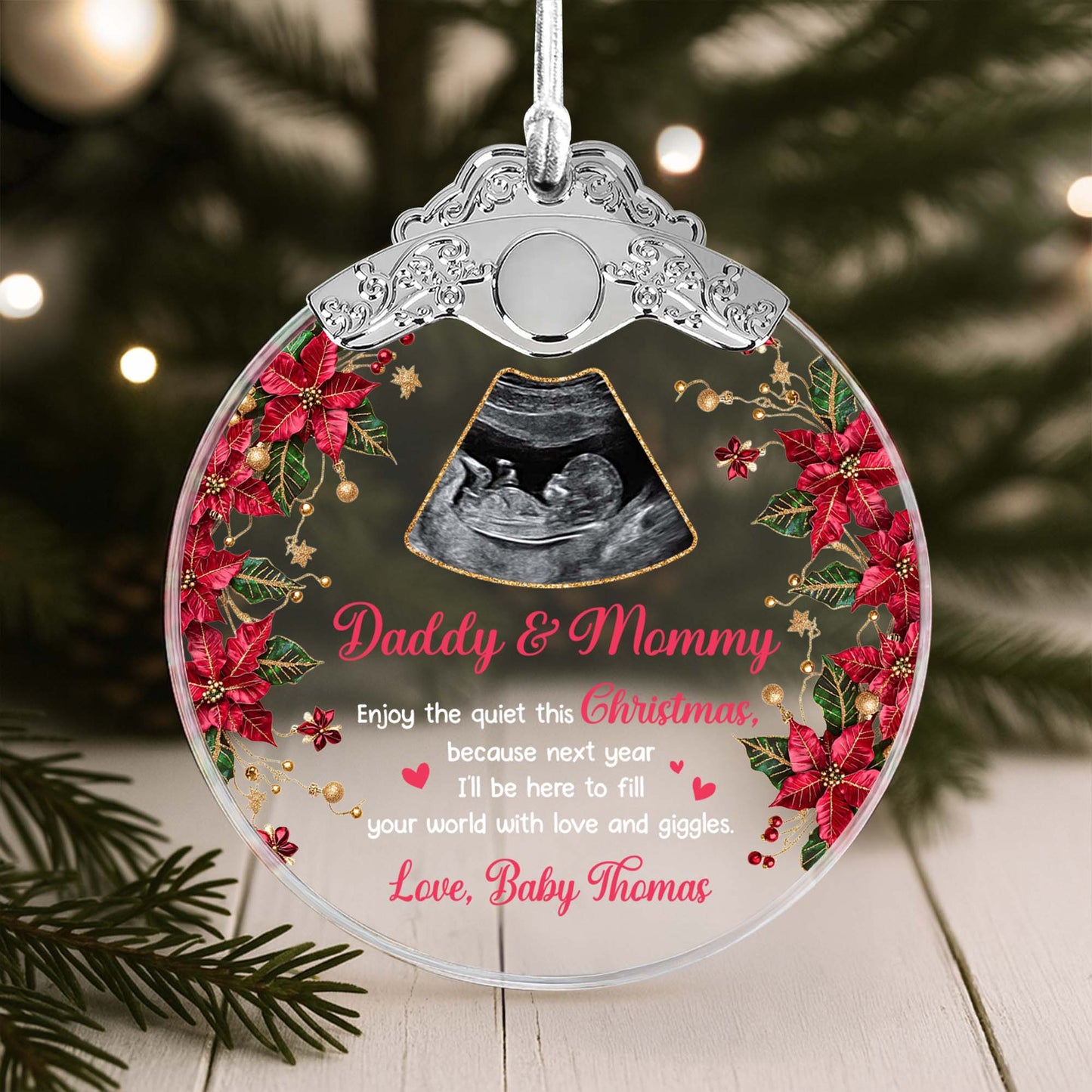 Enjoy The Quiet This Christmas, Love And Giggles Ultrasound Ornament