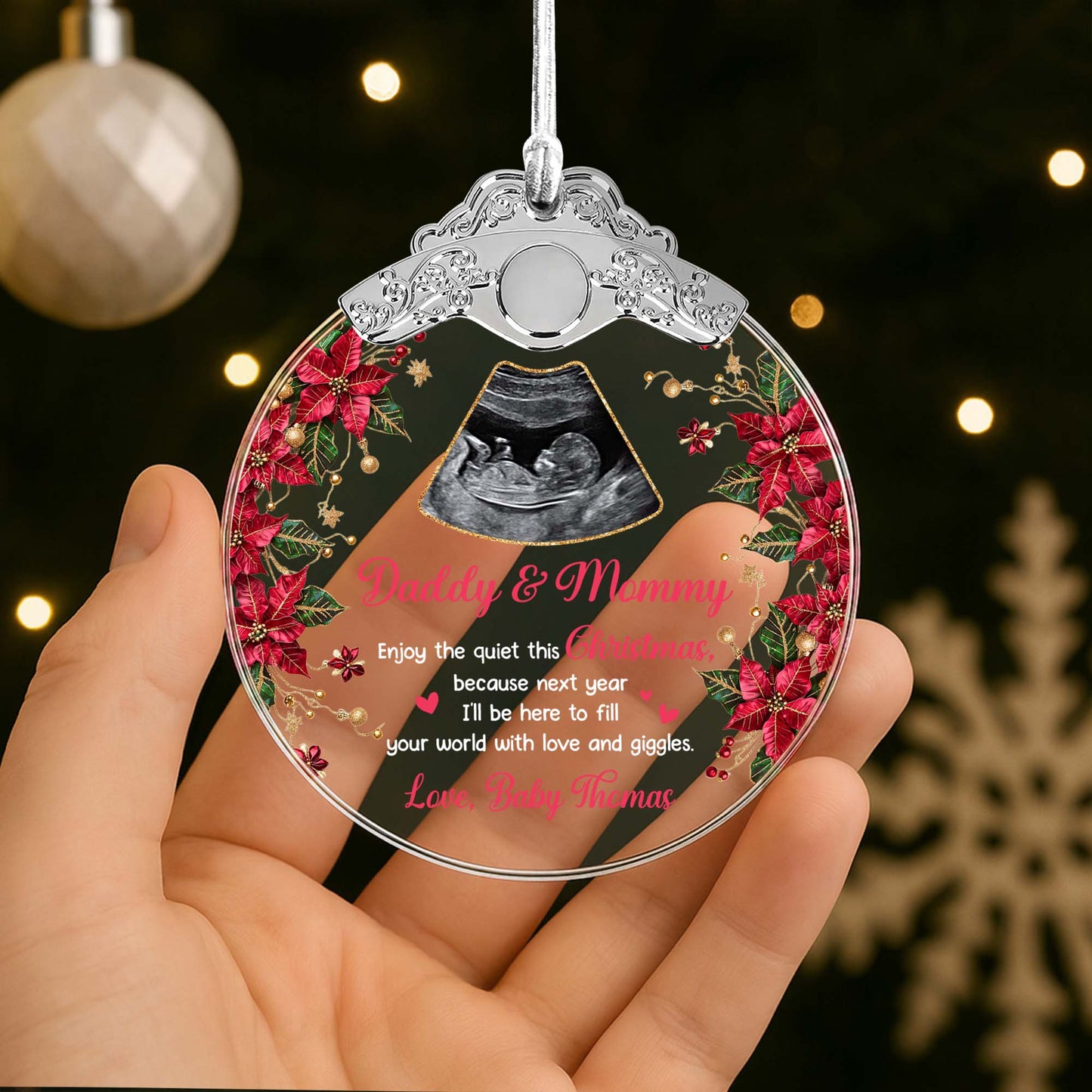 Enjoy The Quiet This Christmas, Love And Giggles Ultrasound Ornament