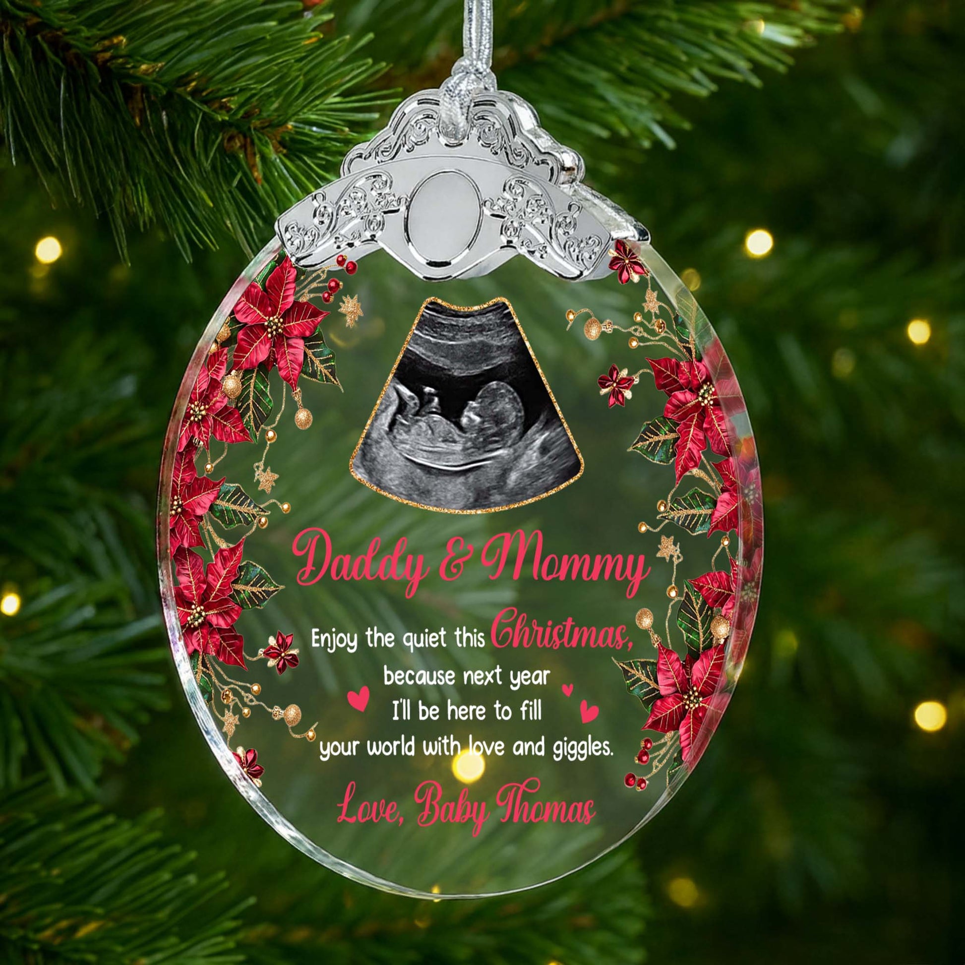 Enjoy The Quiet This Christmas, Love And Giggles Ultrasound Ornament