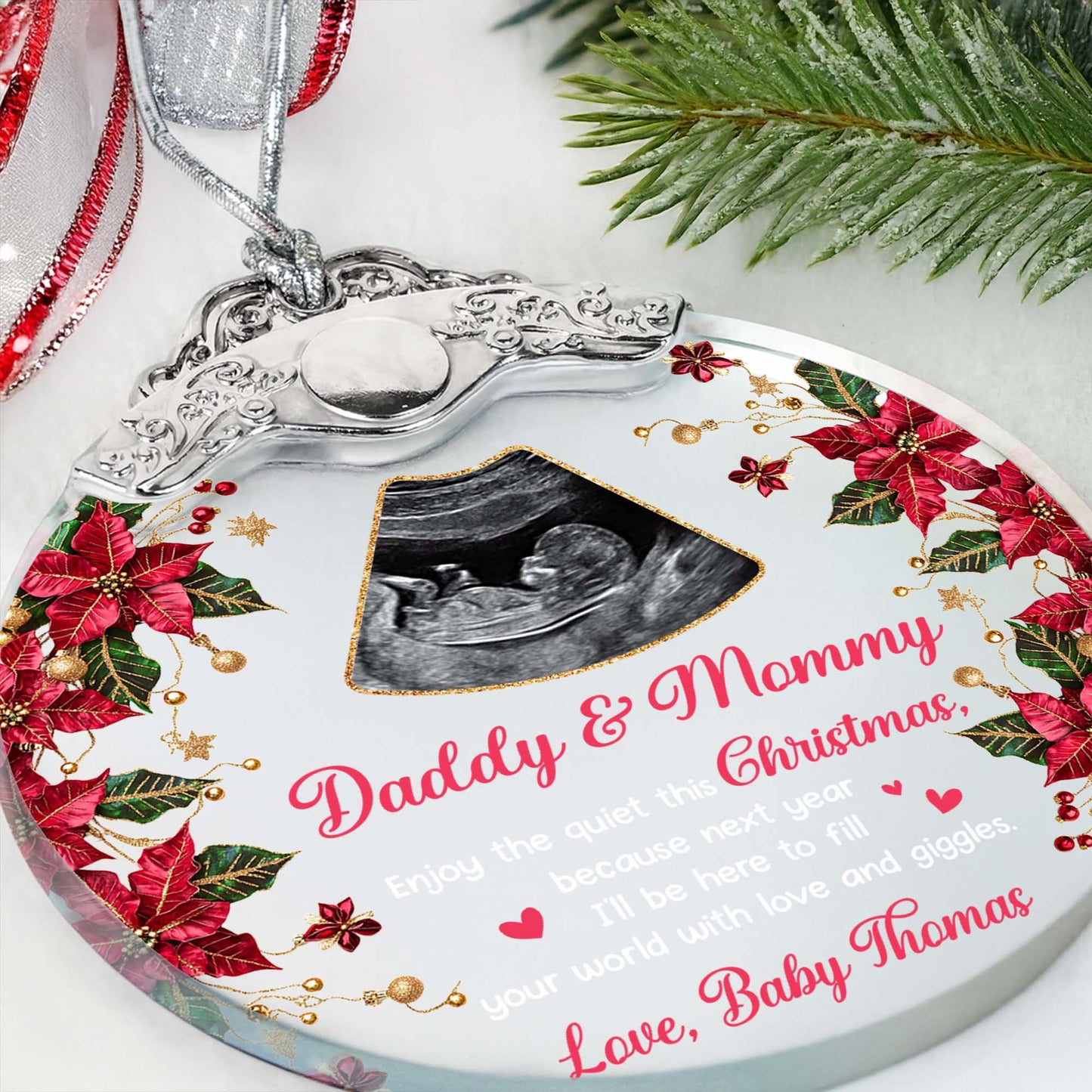 Enjoy The Quiet This Christmas, Love And Giggles Ultrasound Ornament